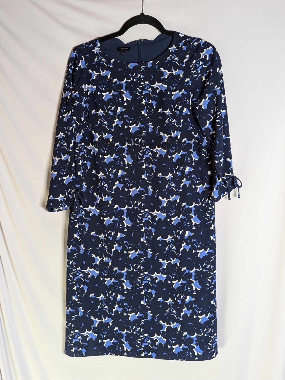 Navy Blue Floral Shift Dress